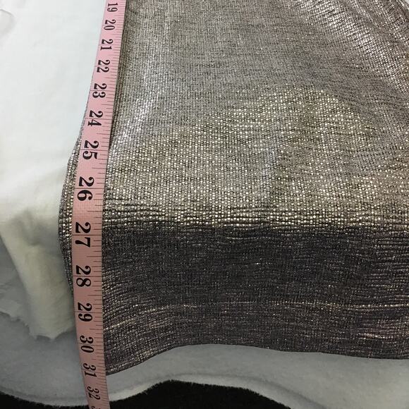 SKIES ARE BLUE SZ S Metallic Foil Silver Elastic Waist Flat Front Pants NWT 0B5 - Picture 8 of 8